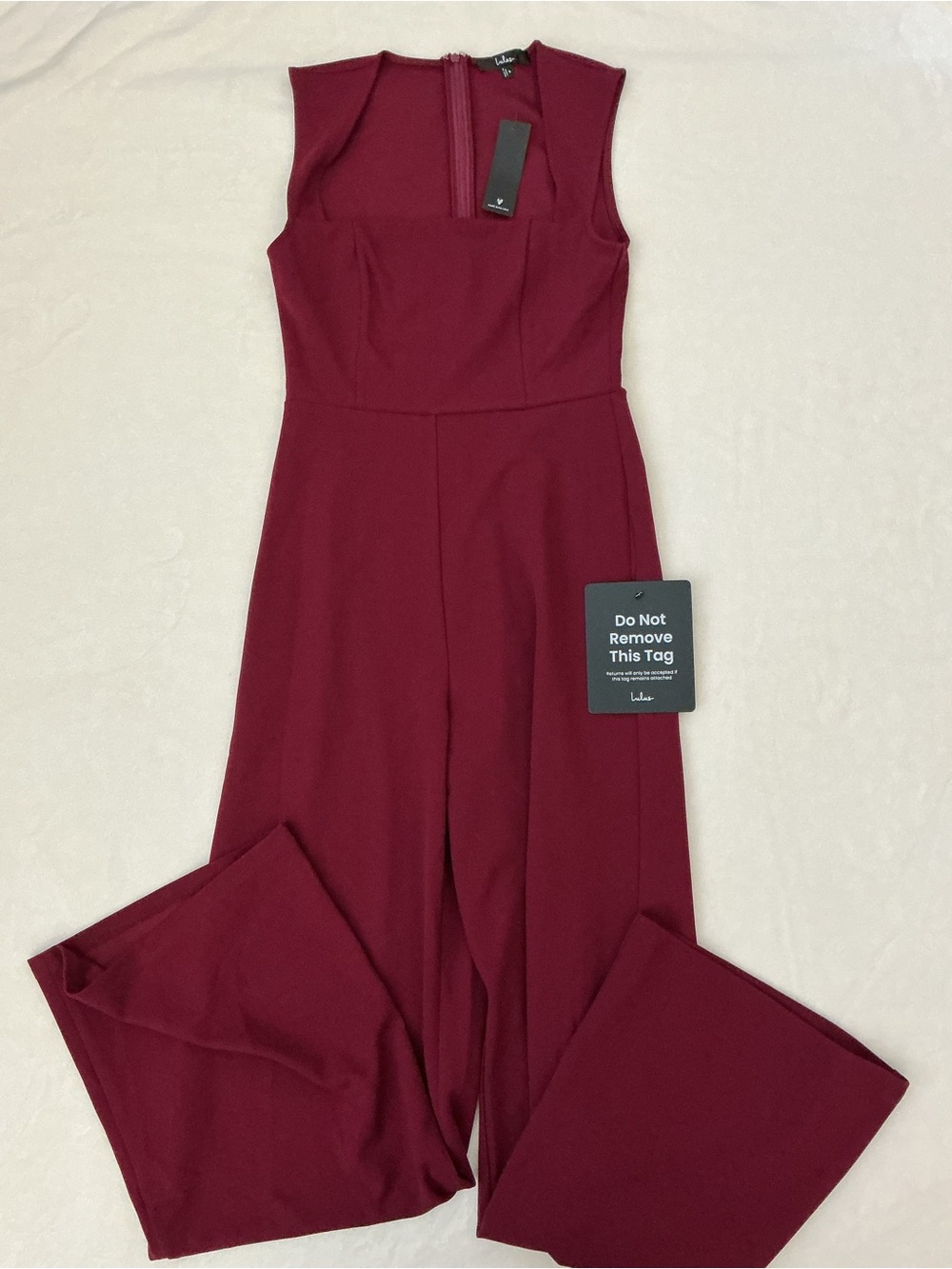 Lulus Burgundy Wide Leg Jumpsuit NWT Sleeveless Dressy Small Wine